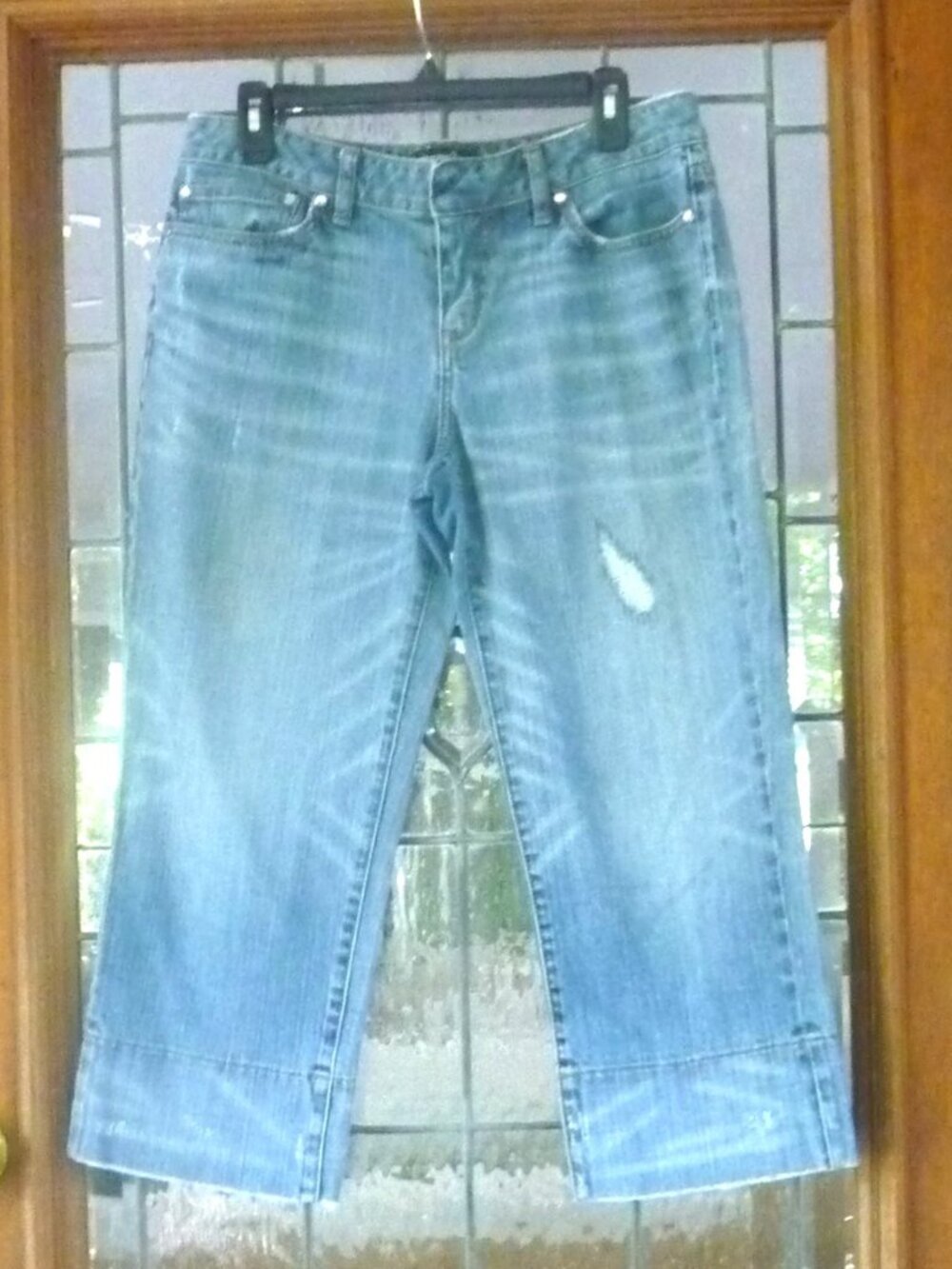 SIZE 12 STRETCH DENIM CAPRI Y2K